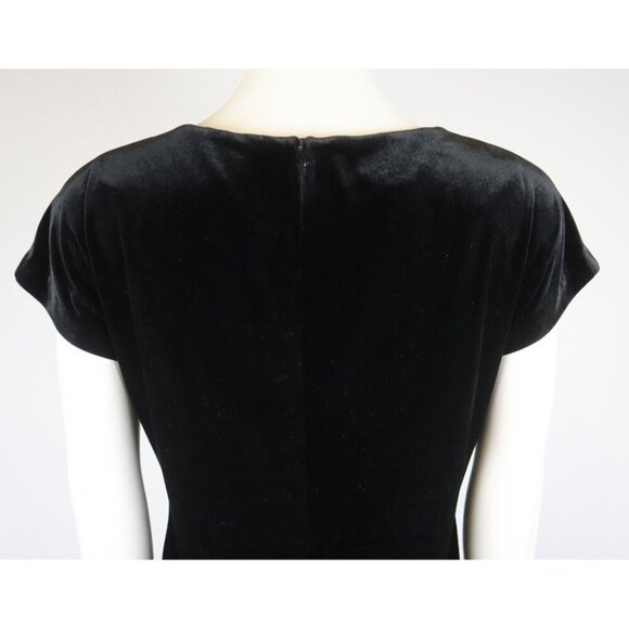 WOMEN'S BLACK VELVET / VELOUR TEXTURE DRESS - ALYX - SIZE 6 - STRETCH - Picture 7 of 8